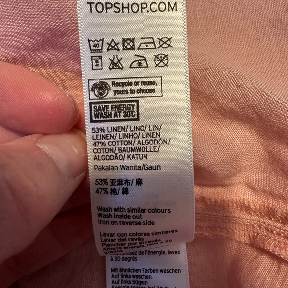 NWT TOPSHOP Blush Linen Blend Dress - SIZE 6 - Picture 8 of 9